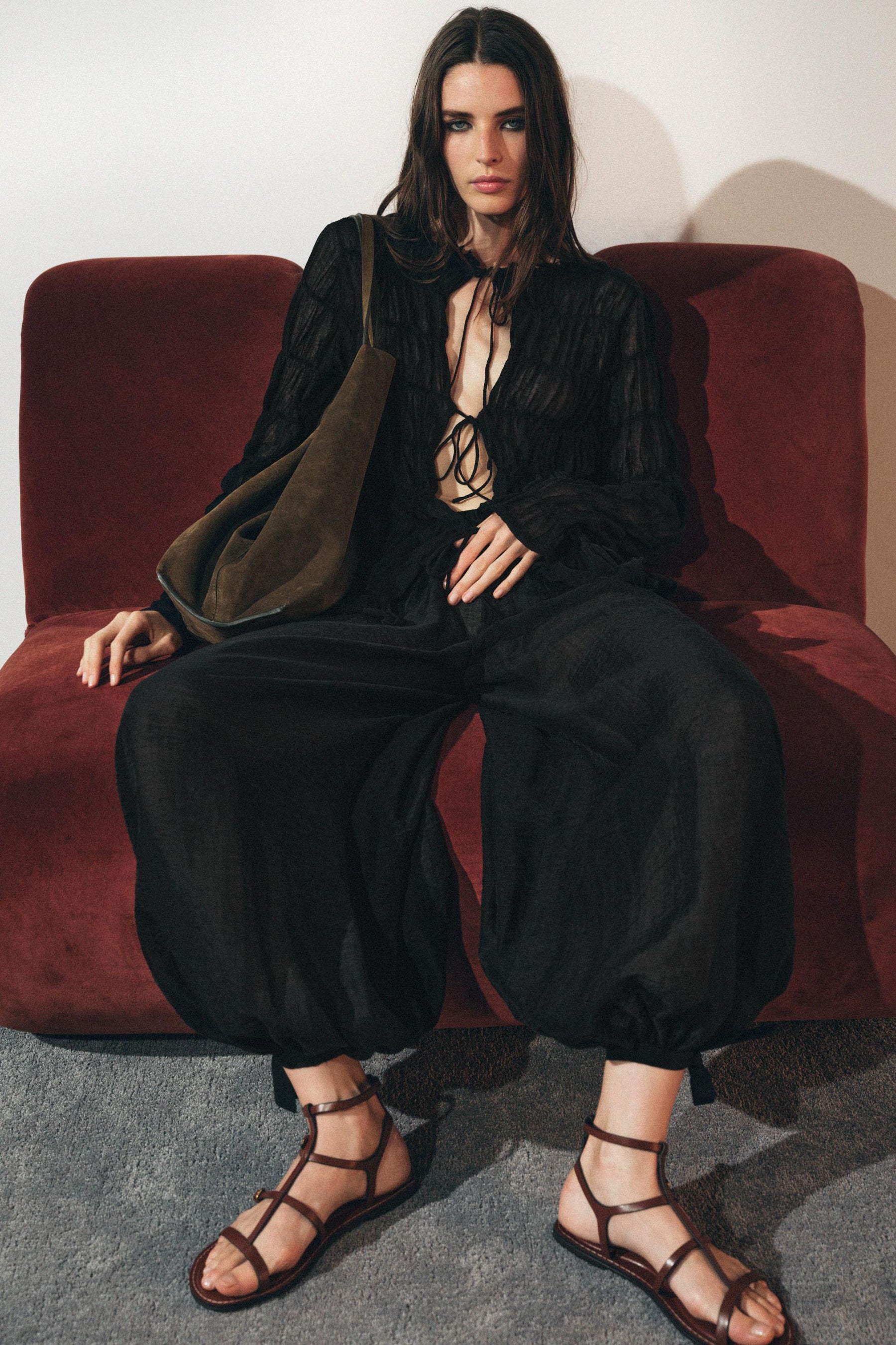 Halbtransparente Strickbluse