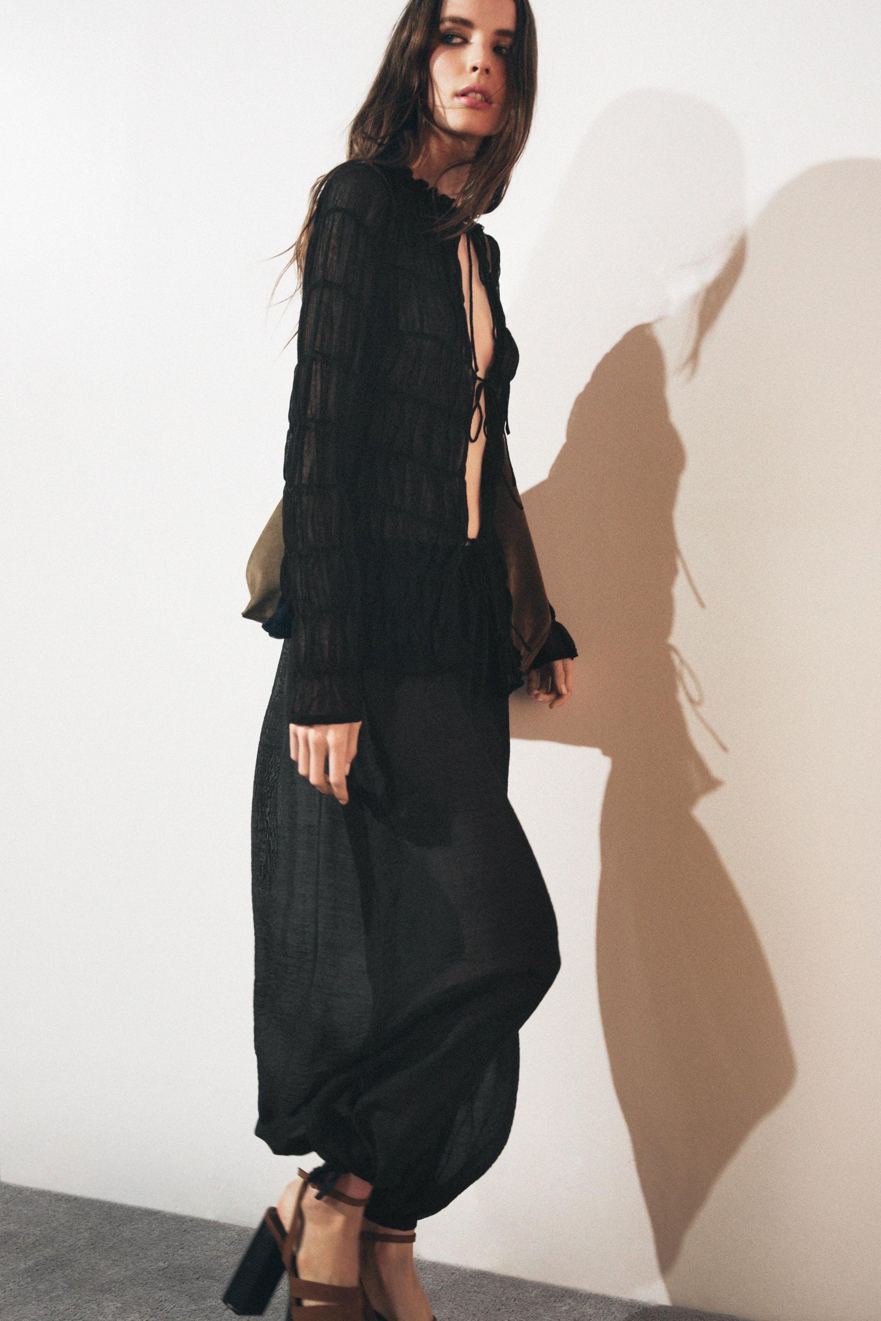 Halbtransparente Strickbluse