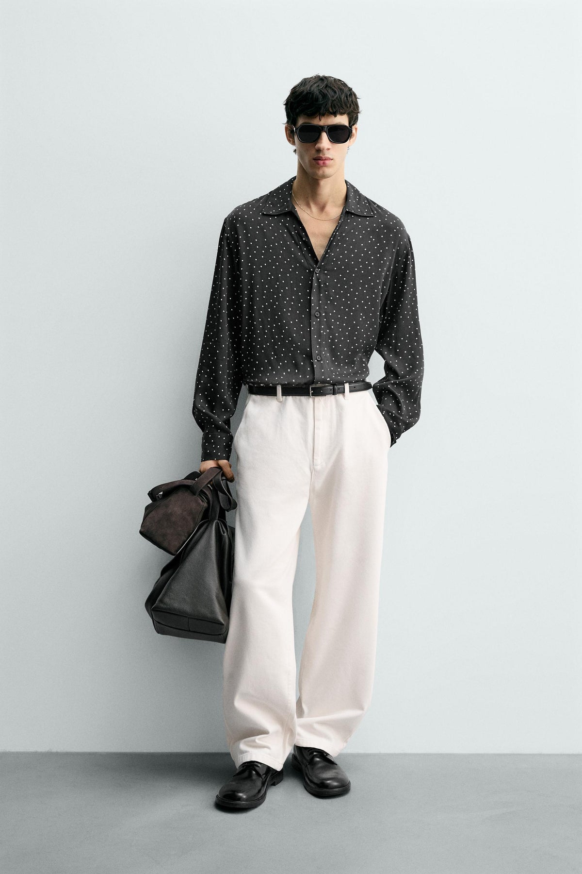 FLOWING POLKA DOT SHIRT - Image 1