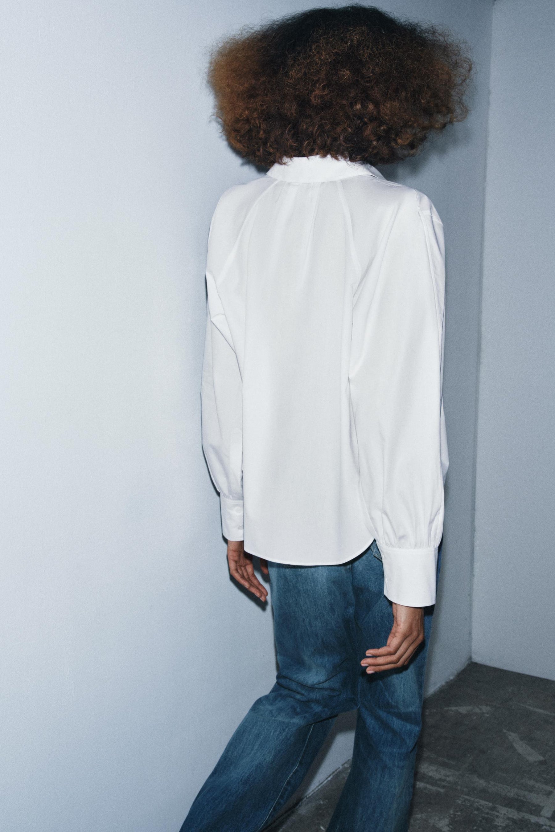 Plissiertes Popelinehemd