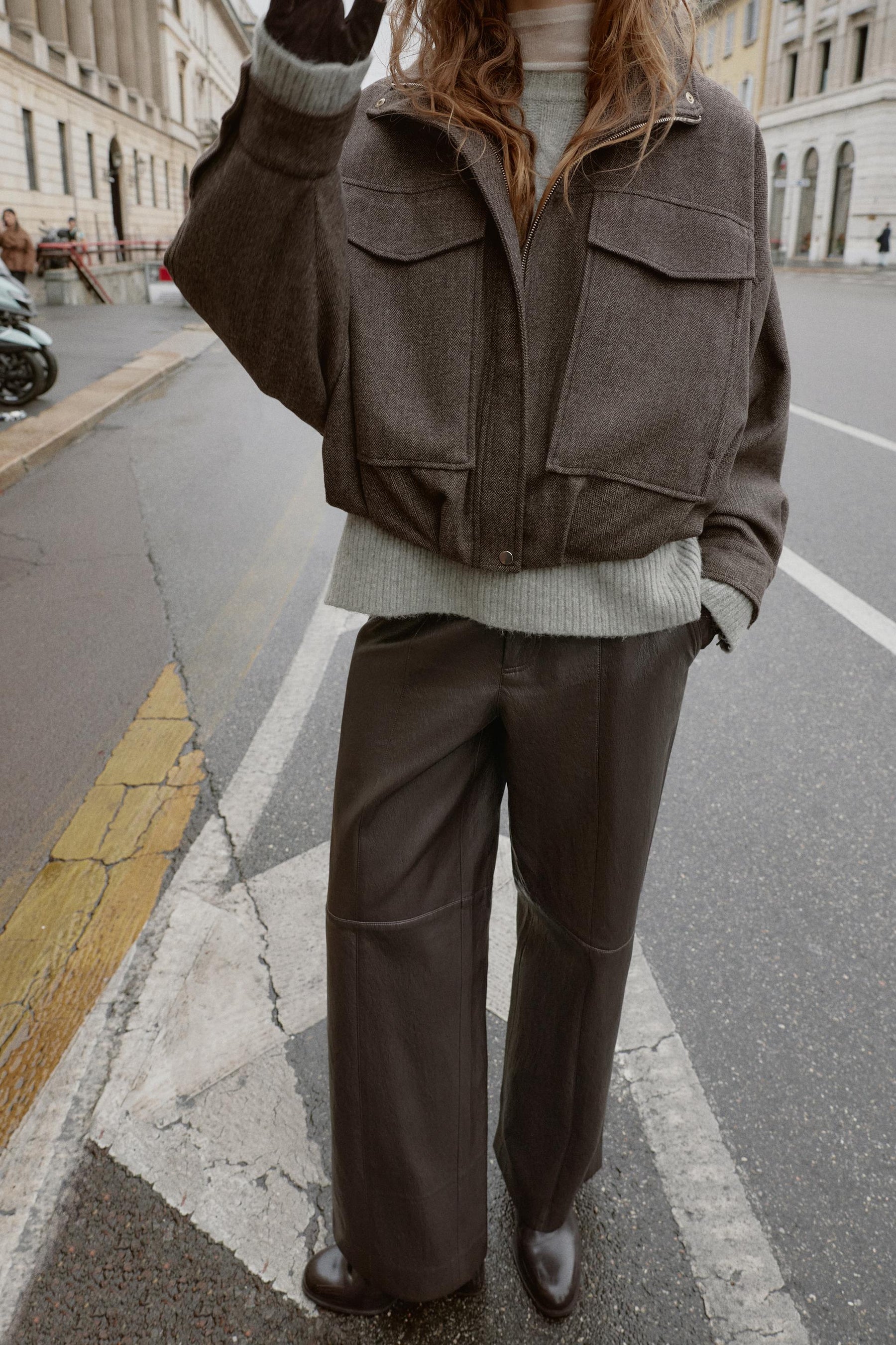 Fischgrät-Bomberjacke