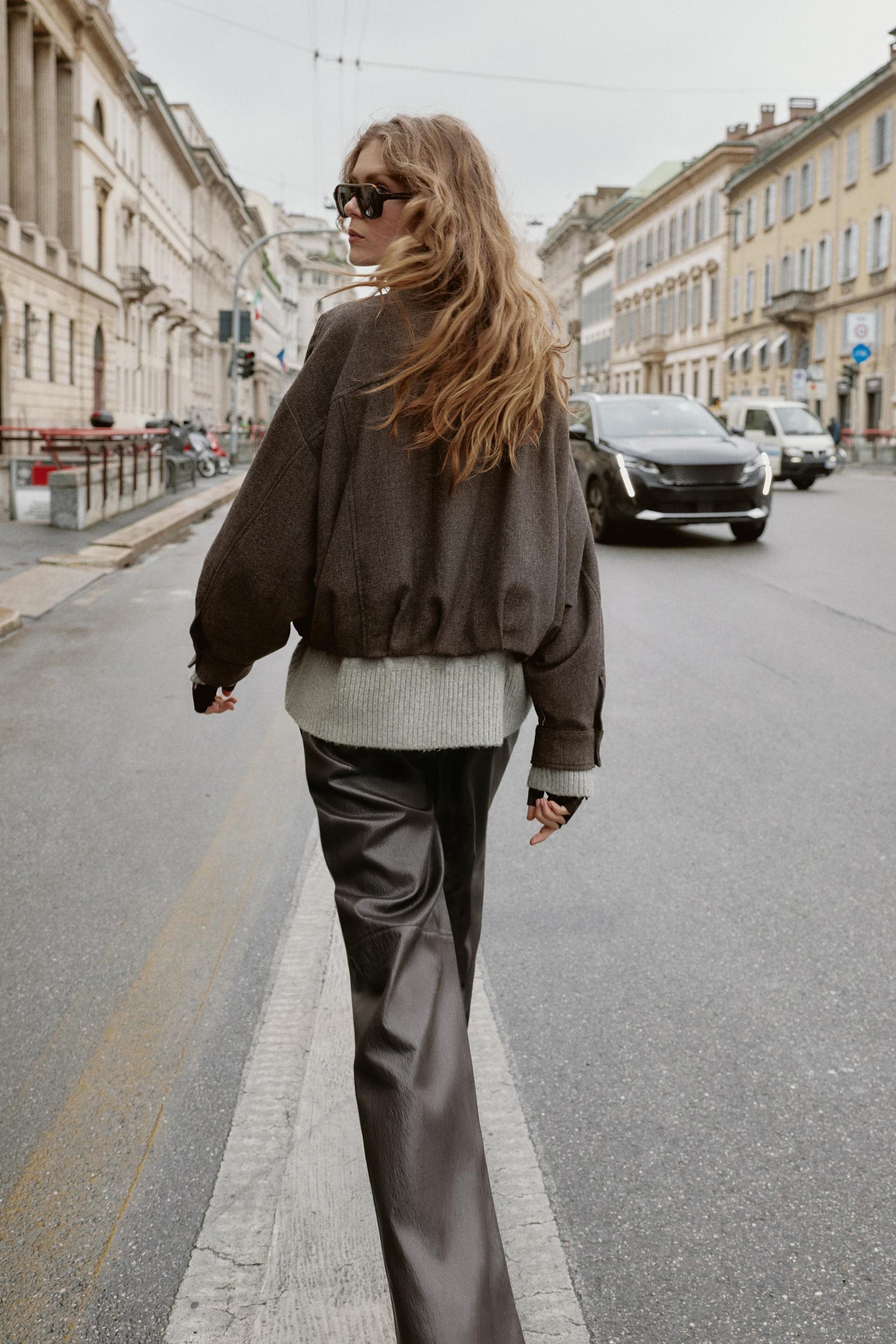 Fischgrät-Bomberjacke