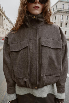 Fischgrät-Bomberjacke