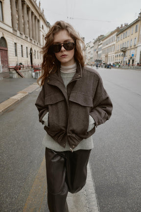 Fischgrät-Bomberjacke