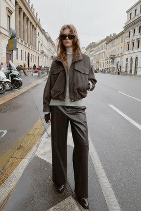 Fischgrät-Bomberjacke