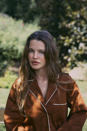 Pyjamahemd aus kontrastierendem Popeline