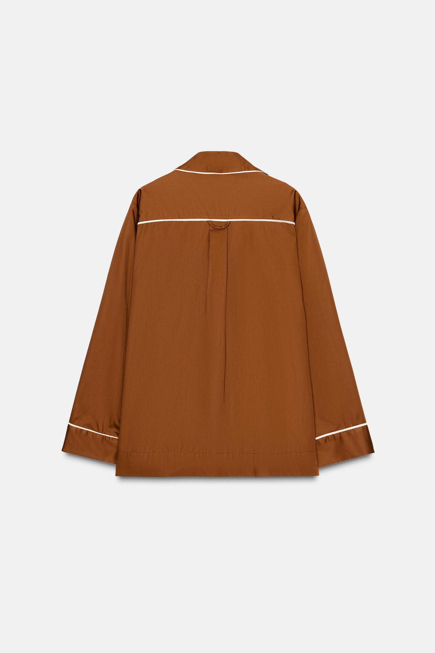 Pyjamahemd aus kontrastierendem Popeline