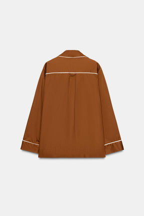 Pyjamahemd aus kontrastierendem Popeline