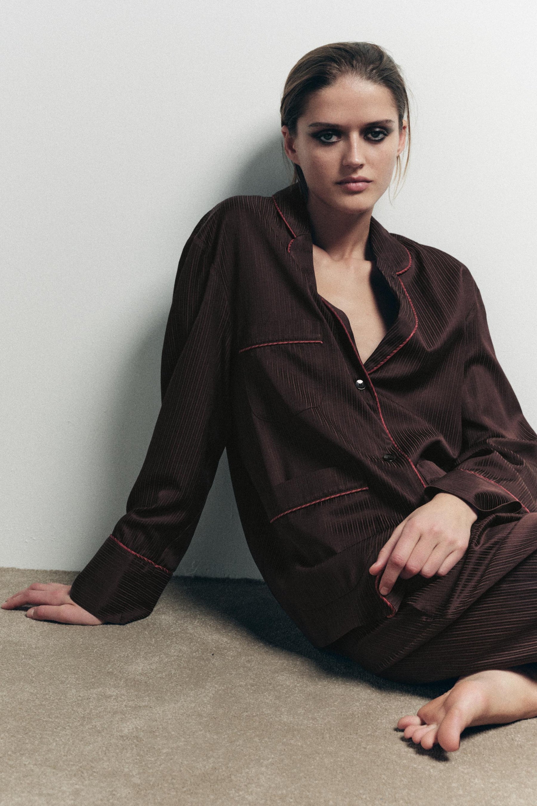 GESTREIFTES PYJAMAHEMD