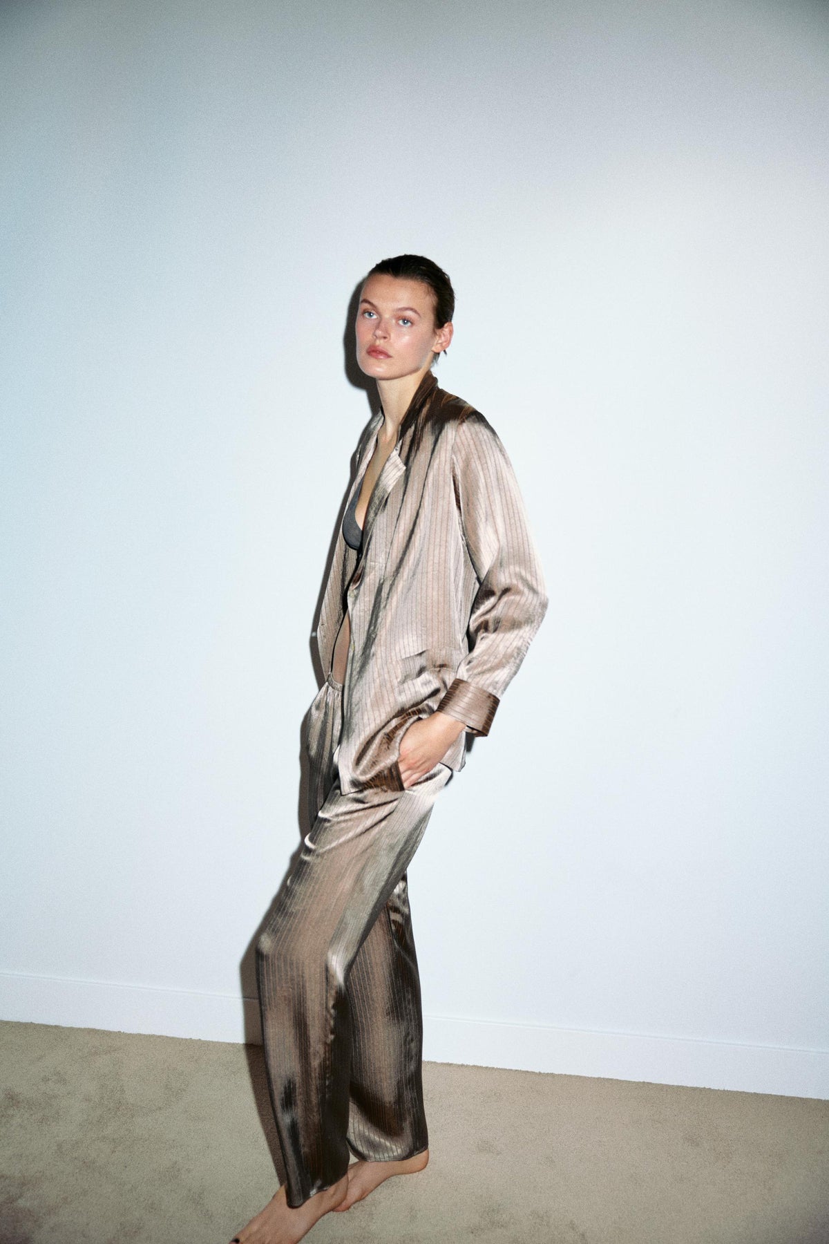 Gestreiftes Pyjamahemd