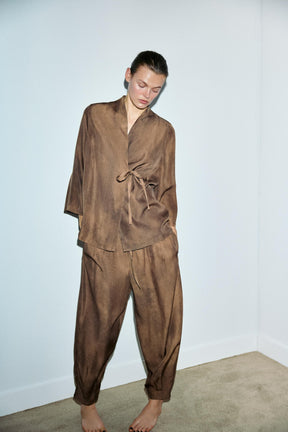 Bedruckte Hose mit Volumen