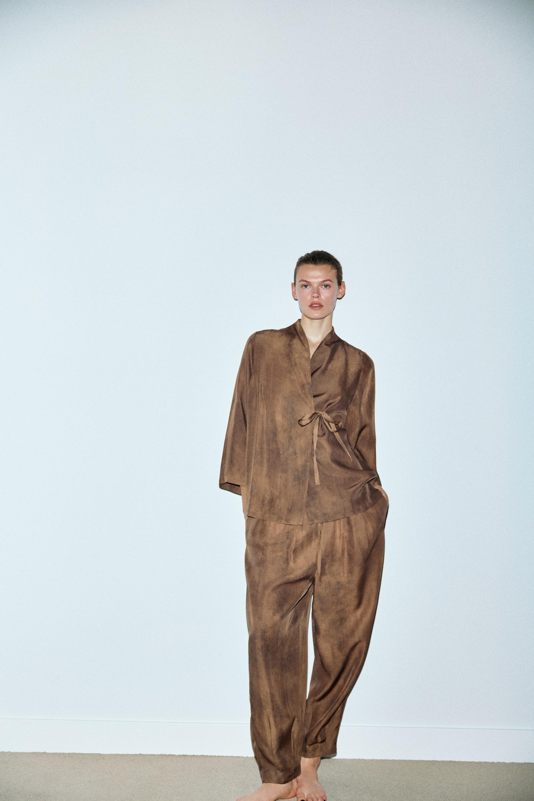 Bedruckte Hose mit Volumen