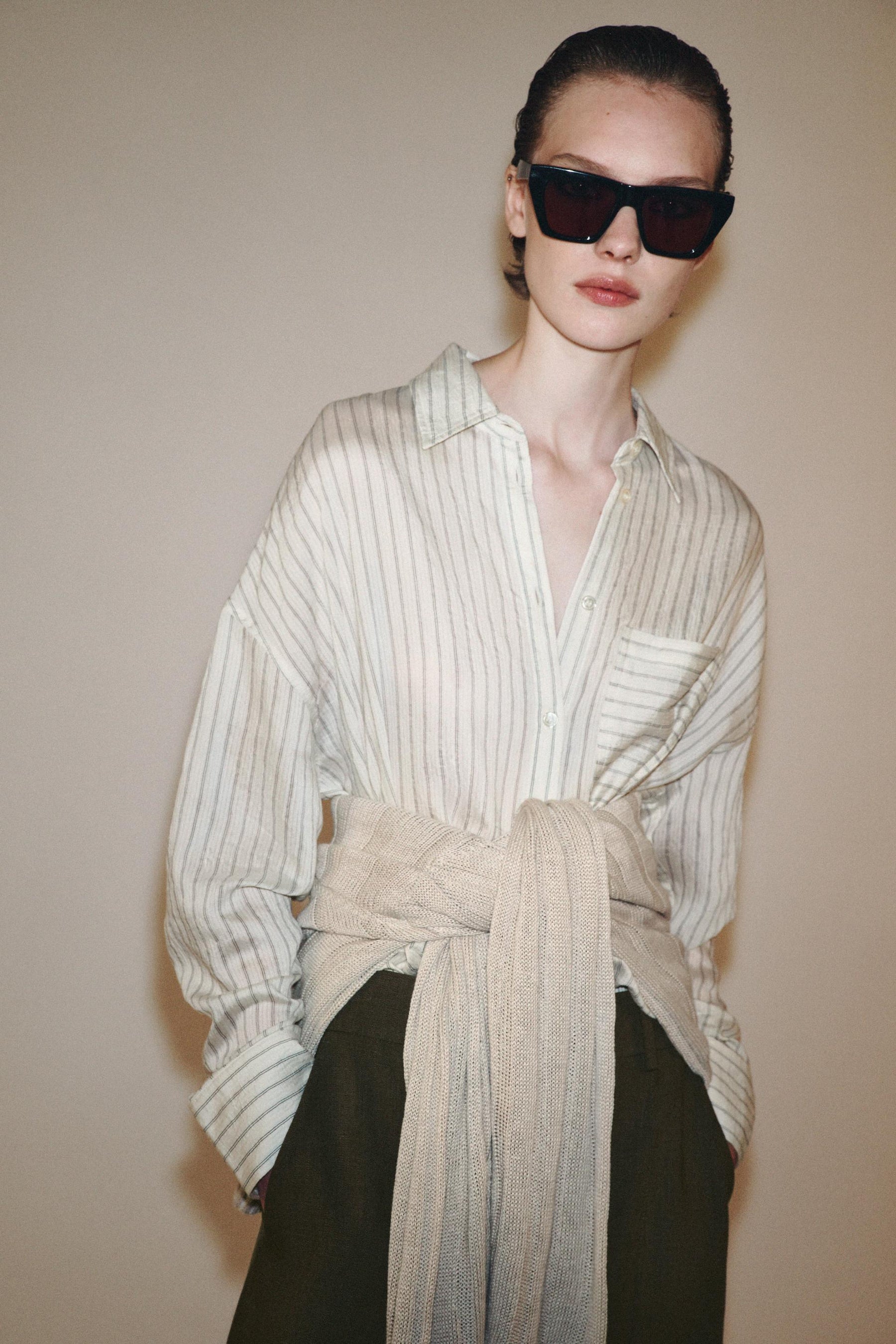 Gestreiftes Baumwollhemd