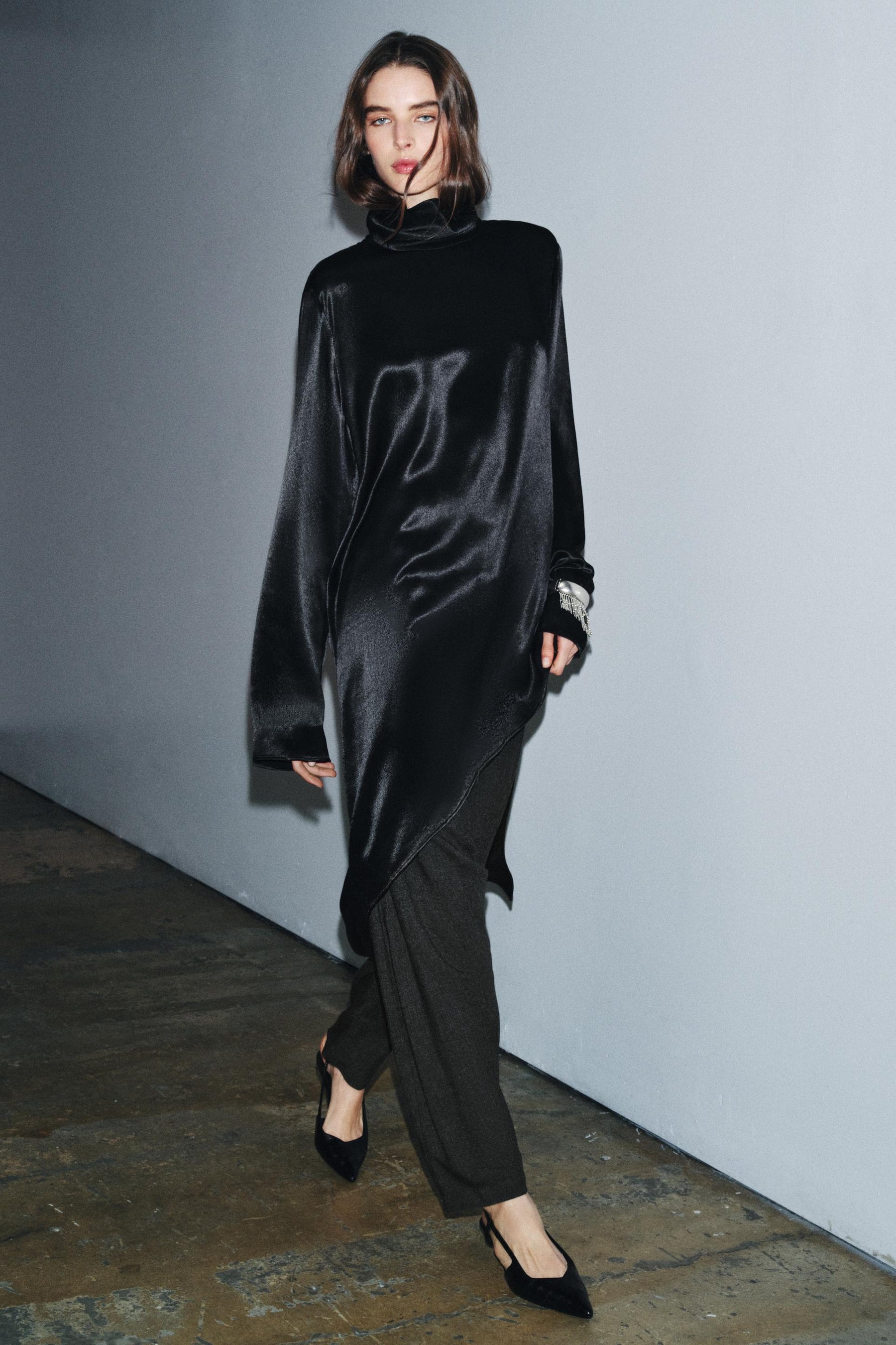 Asymmetrische lange Bluse