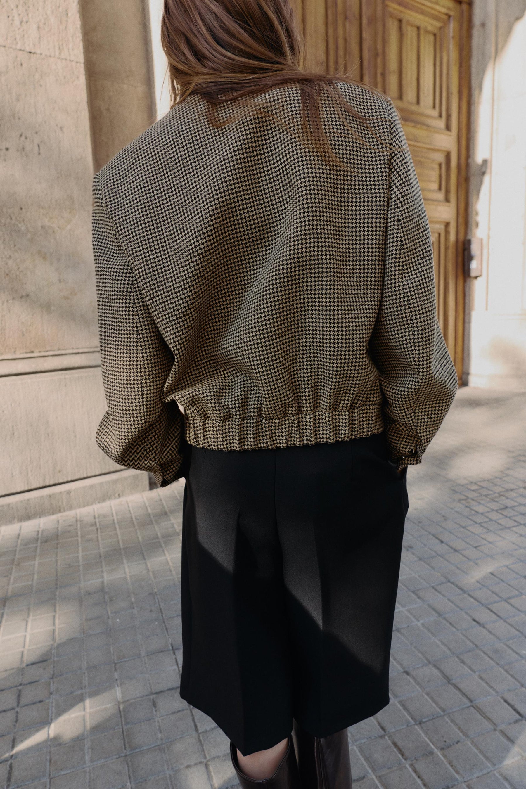 Hahnentritt-Bomberjacke