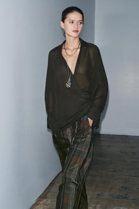 Asymmetrisches Oberteil aus Wollmischung