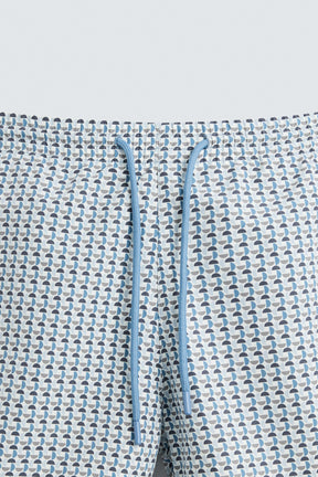 GEOMETRIC PRINT MID-LENGTH SWIMMING TRUNKS - Image 3