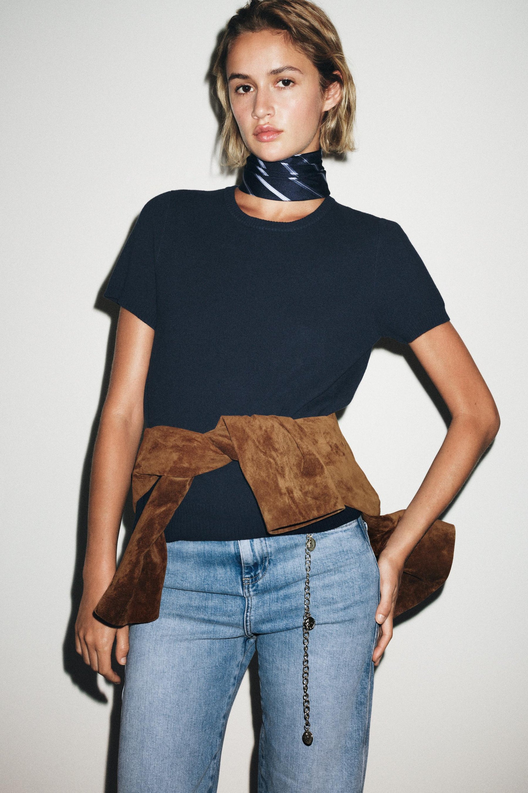 Strickpullover mit kurzen Ärmeln