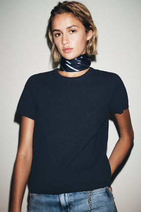 Strickpullover mit kurzen Ärmeln