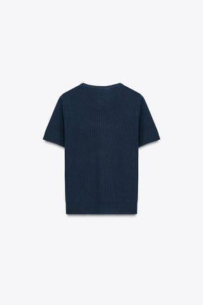 Strickpullover mit kurzen Ärmeln