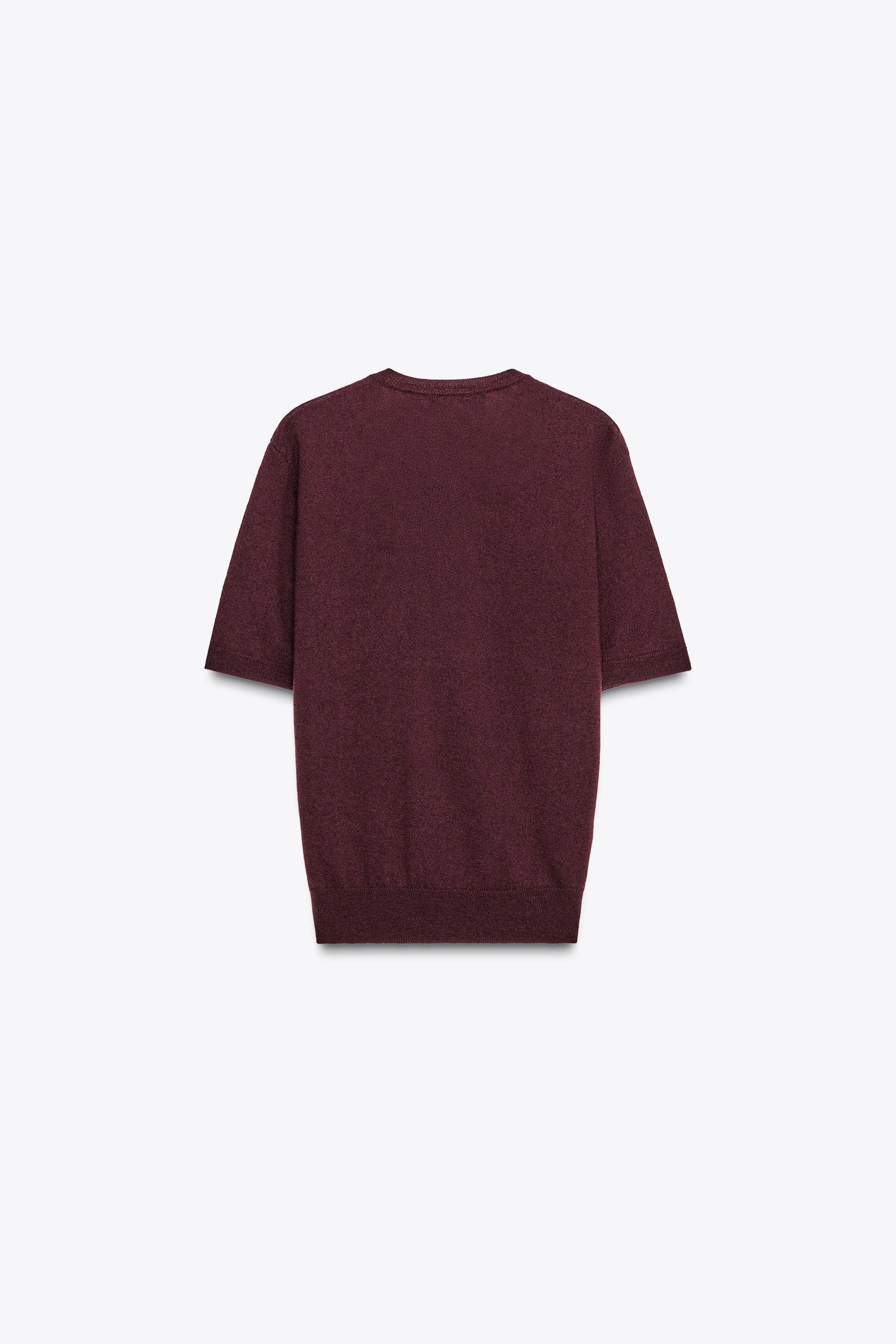 100% WOOL KNIT SHORT SLEEVE JUMPER - Image 5