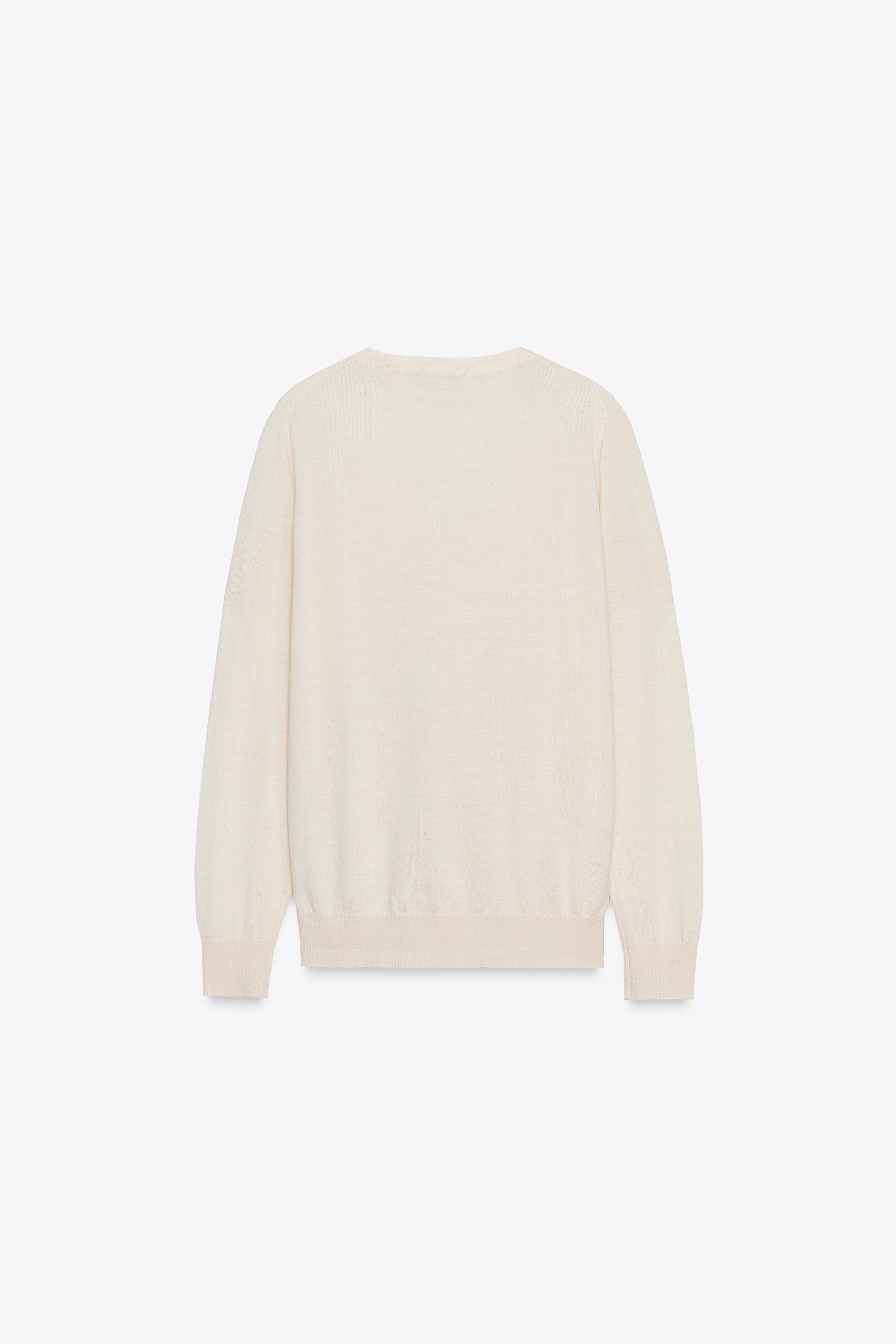 100% WOOL V-NECK CARDIGAN - Image 4