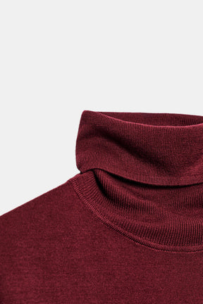 Wollpullover mit hohem Kragen