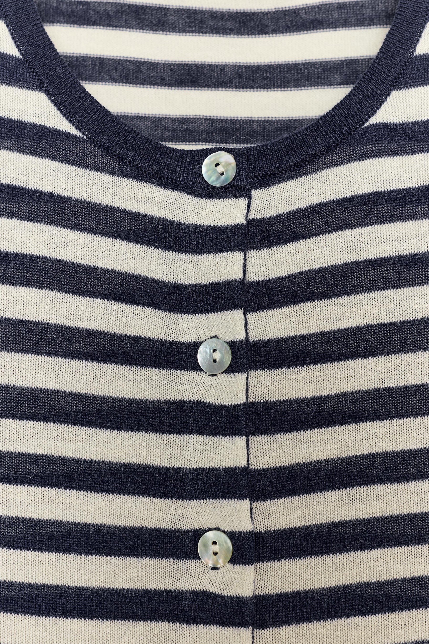 Gestreifter Strickcardigan