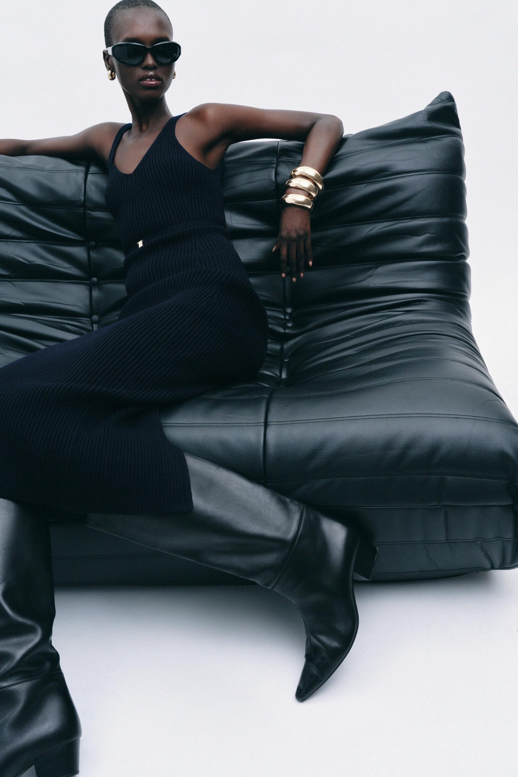 RIB KNIT TOP WITH BELT - Image 4