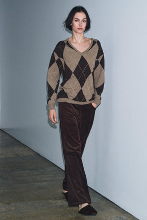 Wollpullover mit Rautenmuster