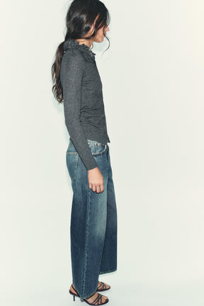 Cardigan aus Wolle mit Blumenmuster