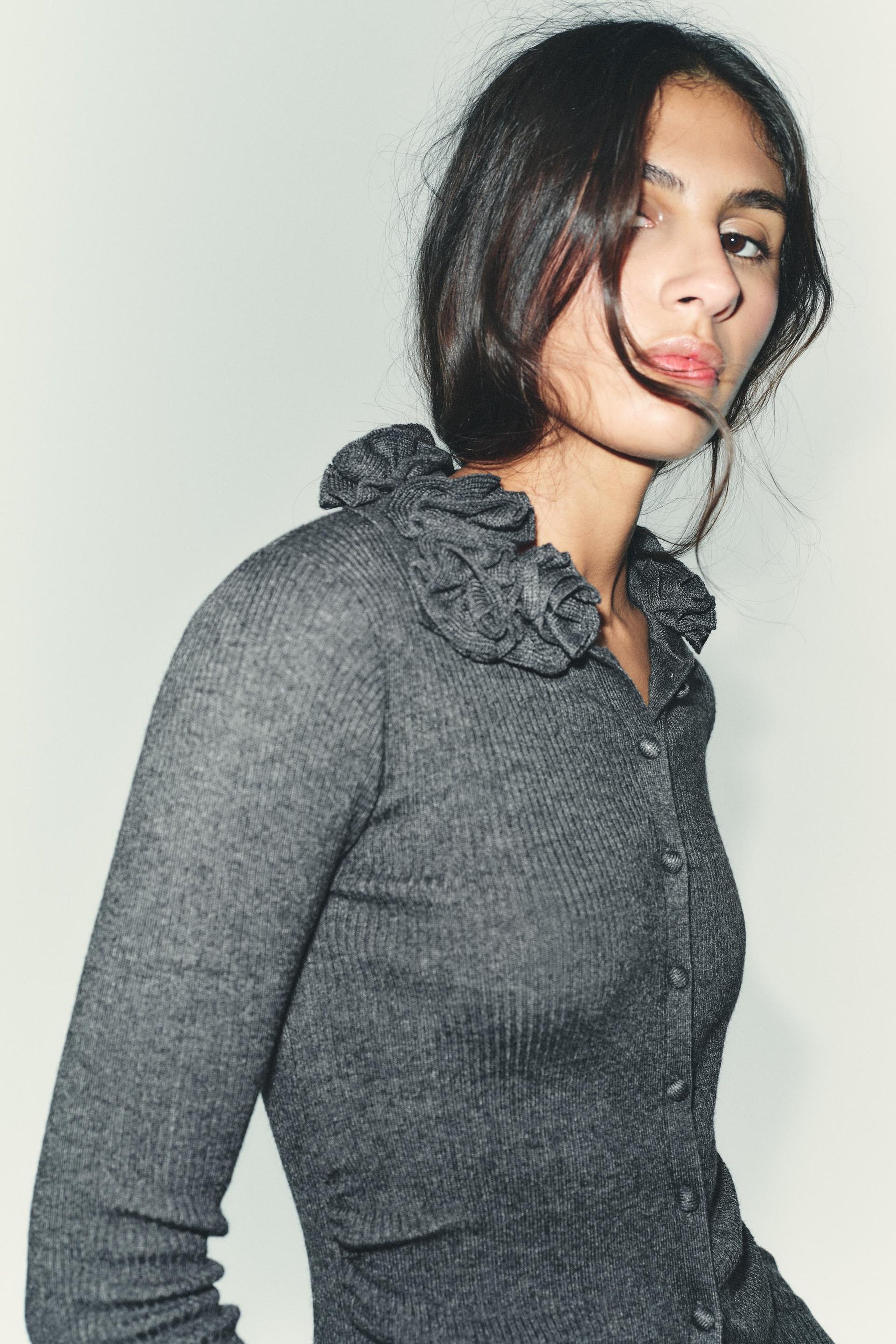 Cardigan aus Wolle mit Blumenmuster