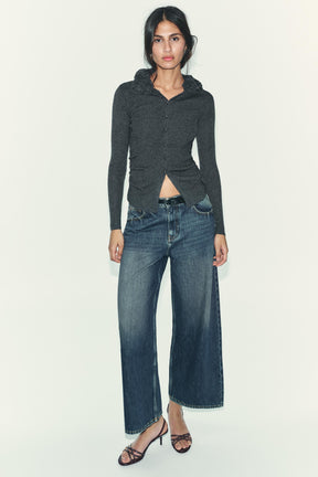 Cardigan aus Wolle mit Blumenmuster