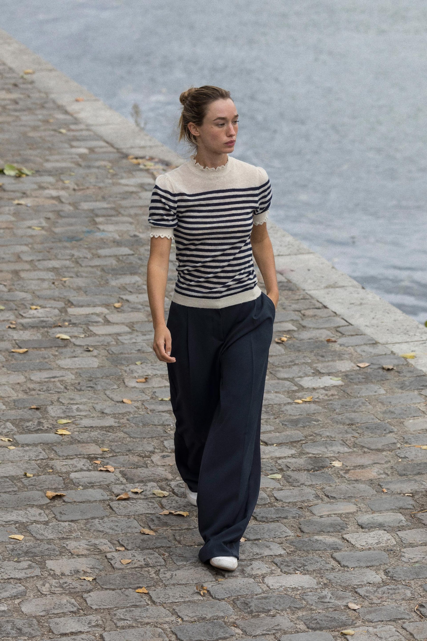 Gestreifter Strickpullover