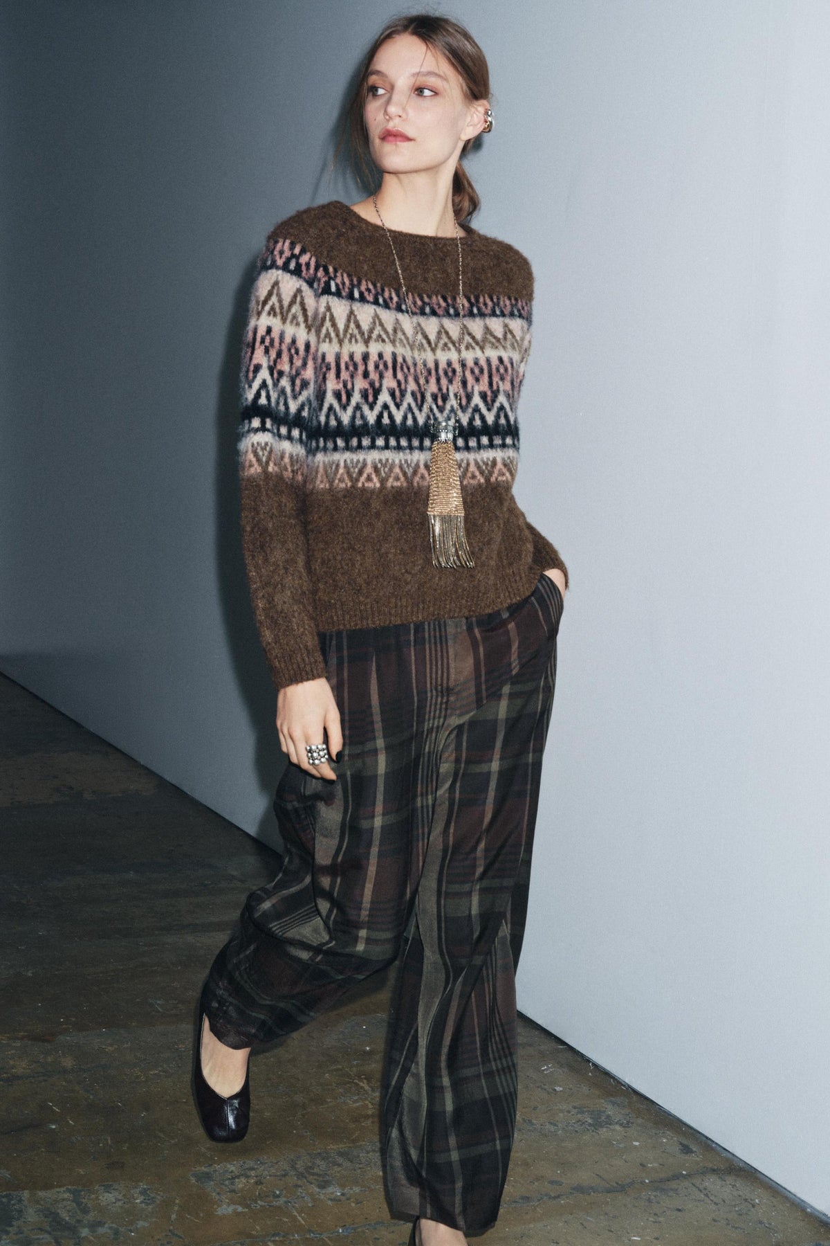 Strickpullover mit Jacquard-Effekt