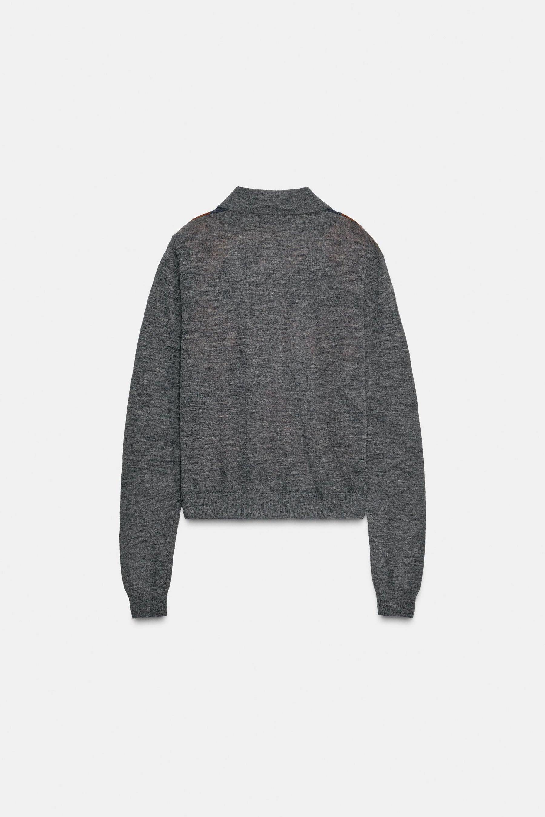 Polohemd mit Diamantstrickmuster