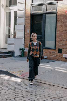 Polohemd mit Diamantstrickmuster