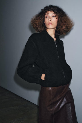 Strickbomber mit Reißverschluss