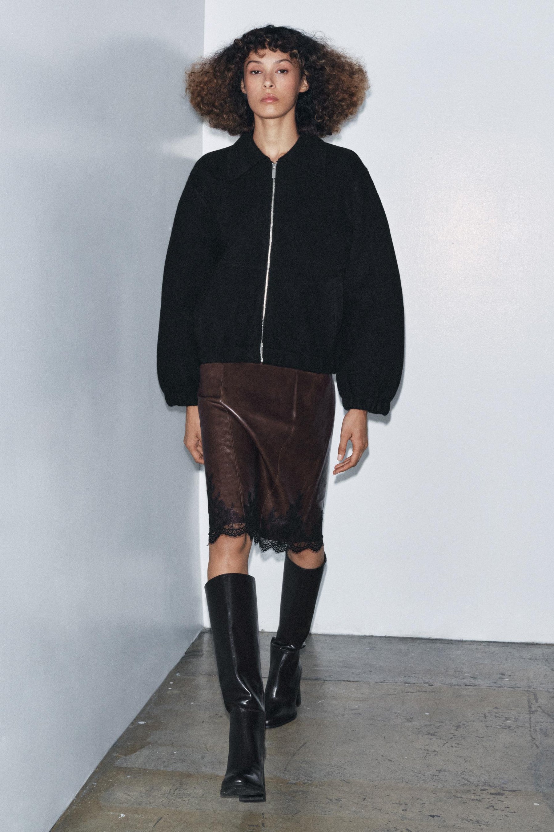 Strickbomber mit Reißverschluss