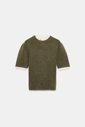 WOOL SCARF RUFFLE JUMPER - Image 3