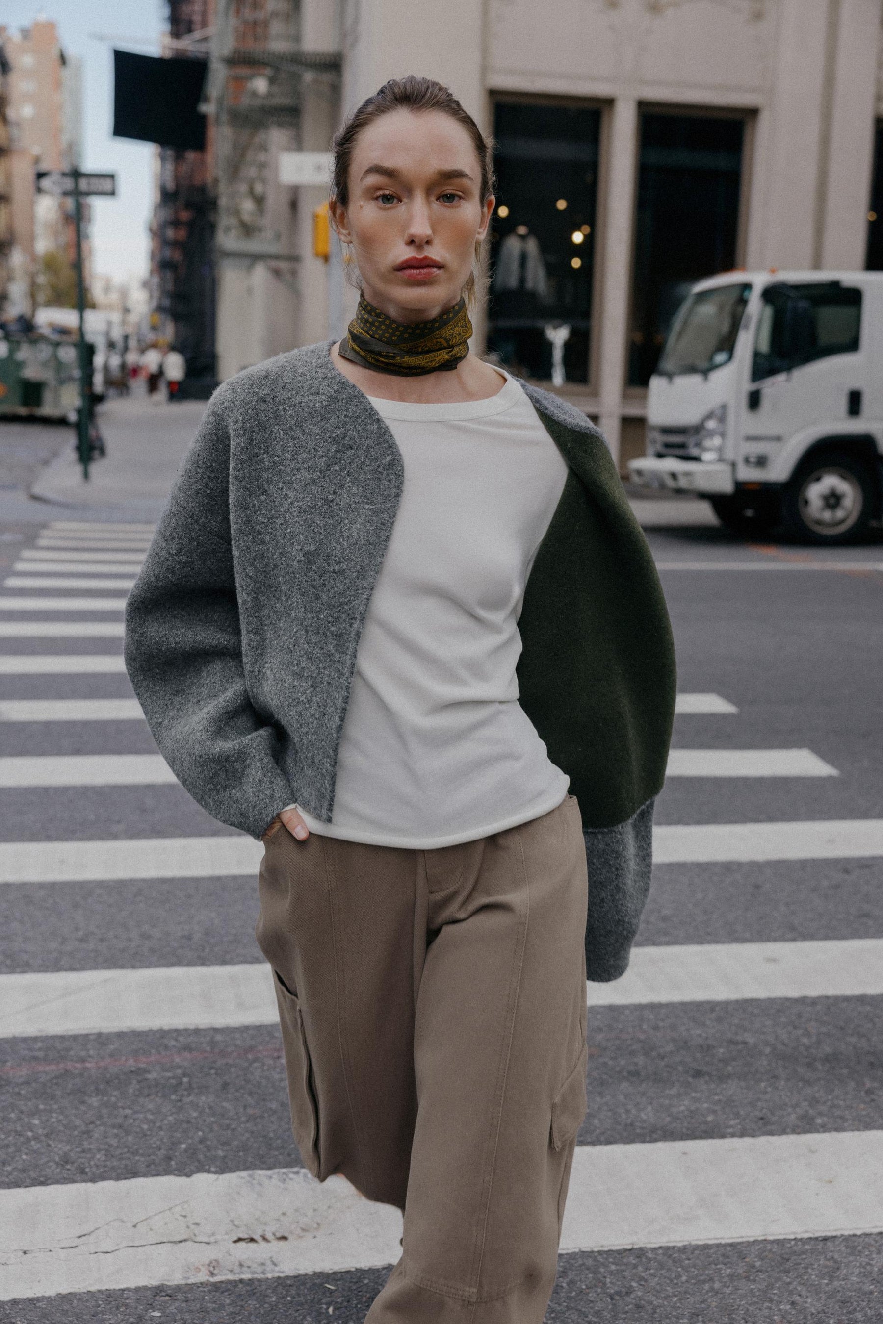 Doppelseitiger Strickcardigan