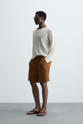 LINEN BLEND TEXTURED SWEATER - Image 4