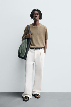 STRUCTURED KNIT T-SHIRT - Image 1