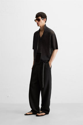 OPEN KNIT POLO SHIRT - Image 4