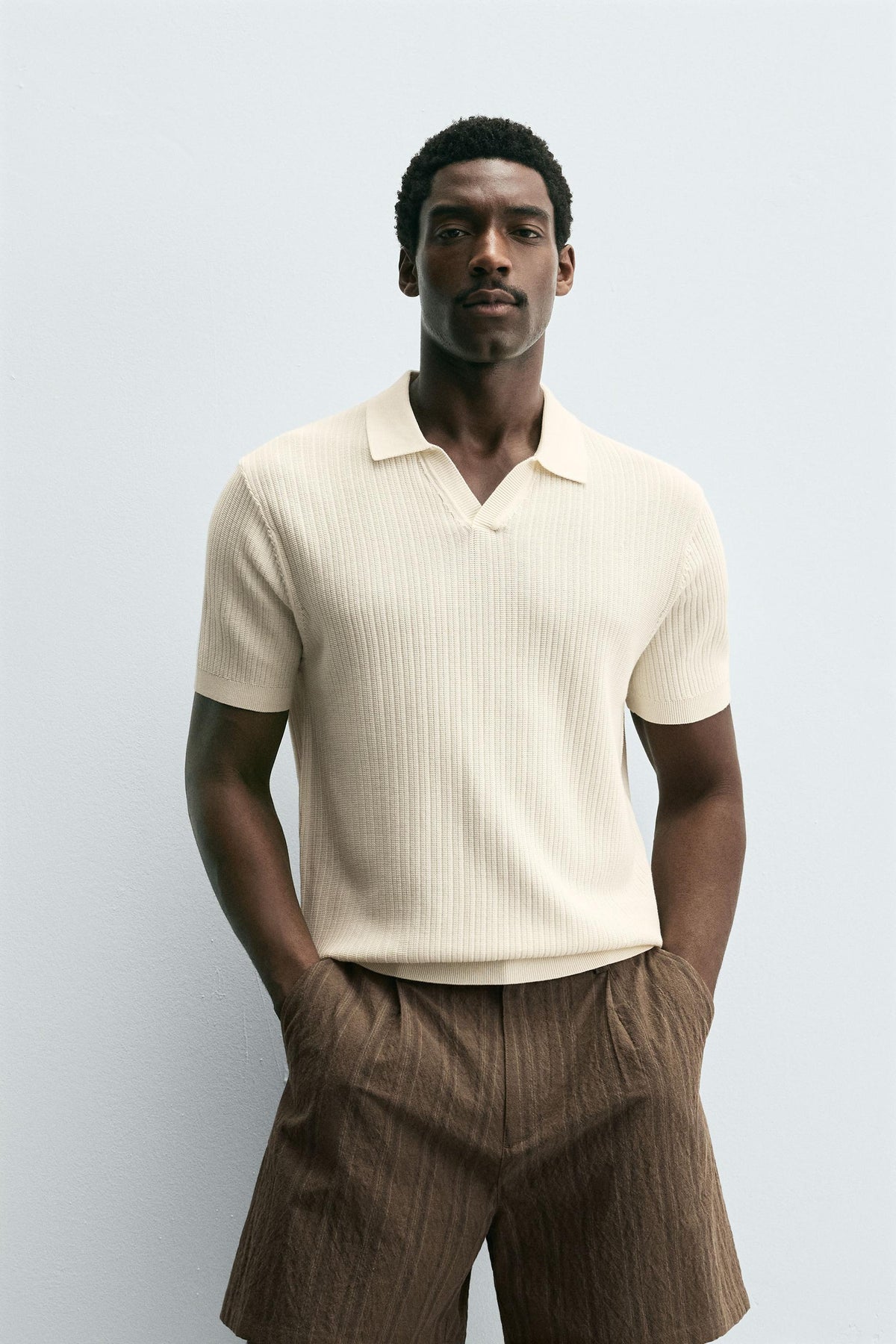 RIB KNIT POLO SHIRT - Image 2