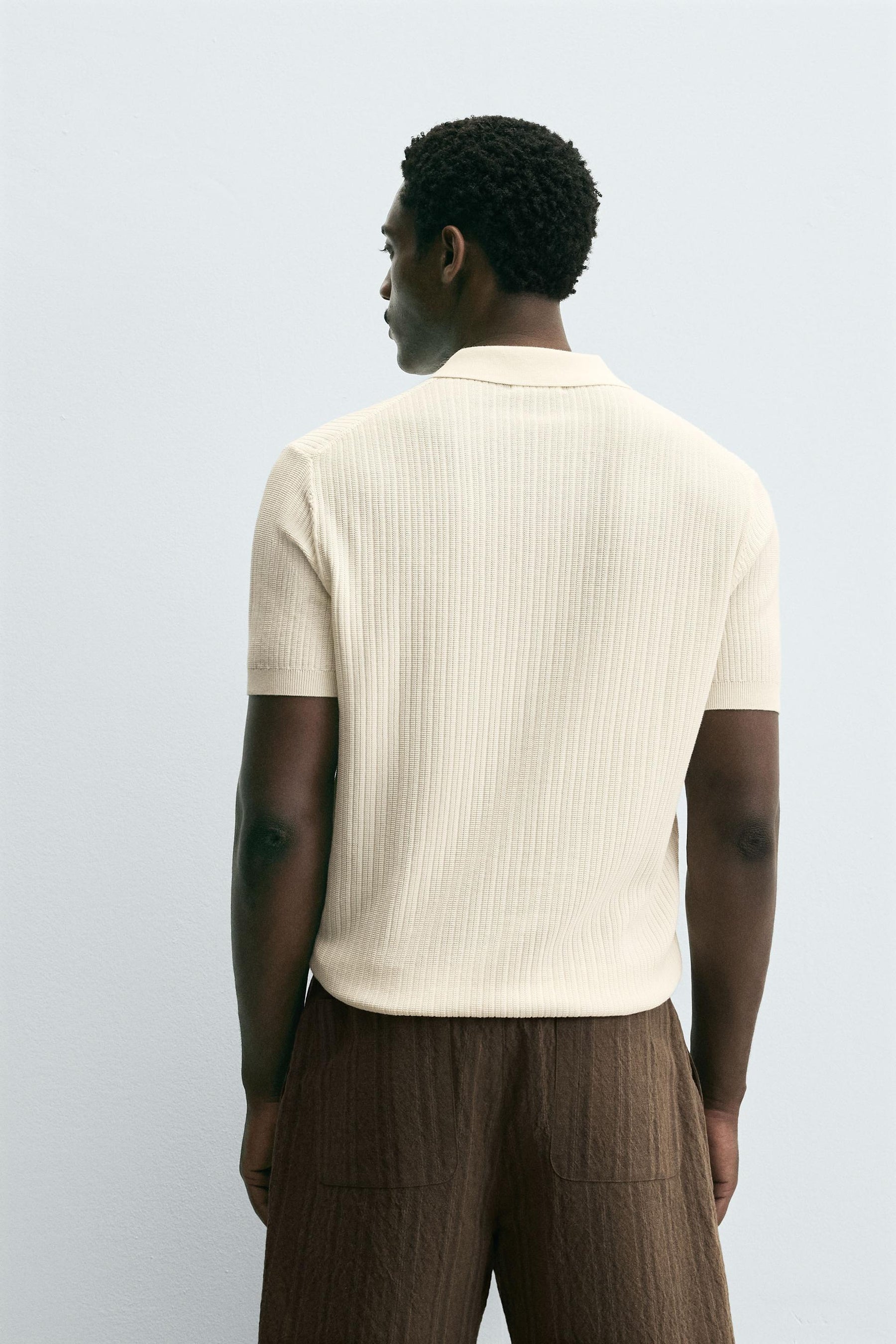 RIB KNIT POLO SHIRT - Image 3