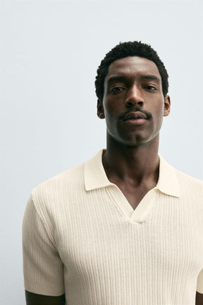 RIB KNIT POLO SHIRT - Image 5
