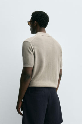 RIB KNIT POLO SHIRT - Image 3