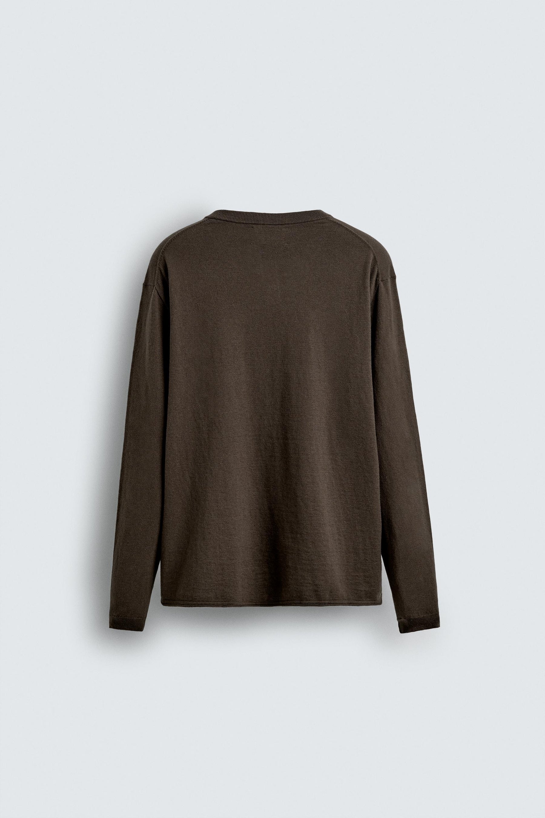 COTTON - CASHMERE BUTTONED NECK JUMPER - Image 6