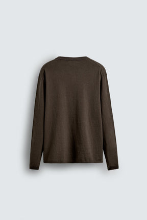 COTTON - CASHMERE BUTTONED NECK JUMPER - Image 6